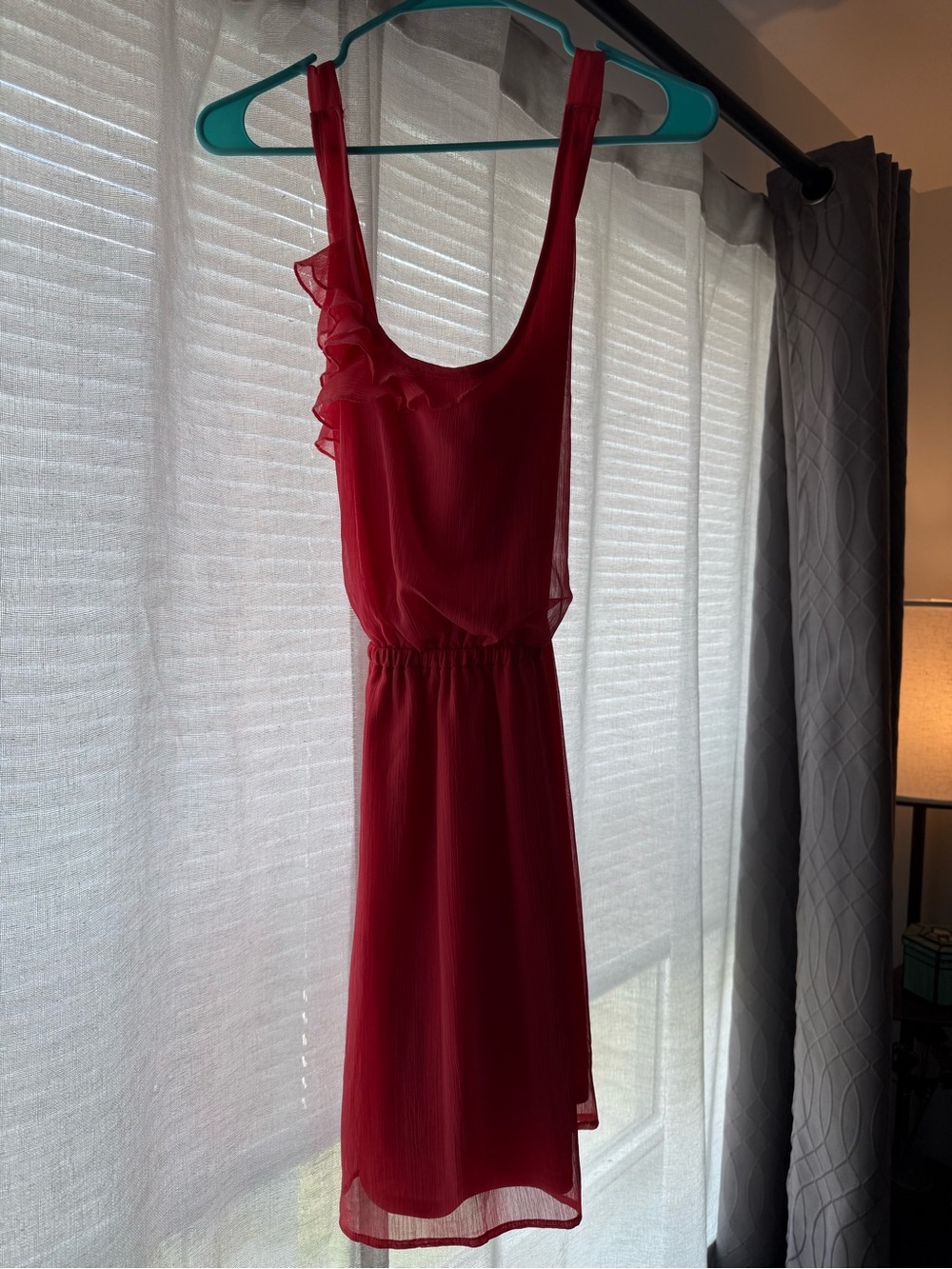 Coral Ruffle-Trim Maxi Dress -